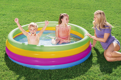 Bestway Opblaasbaar Kinderzwembad 4 Ringen Regenboog 157x46 cm vanaf +3 Jaar