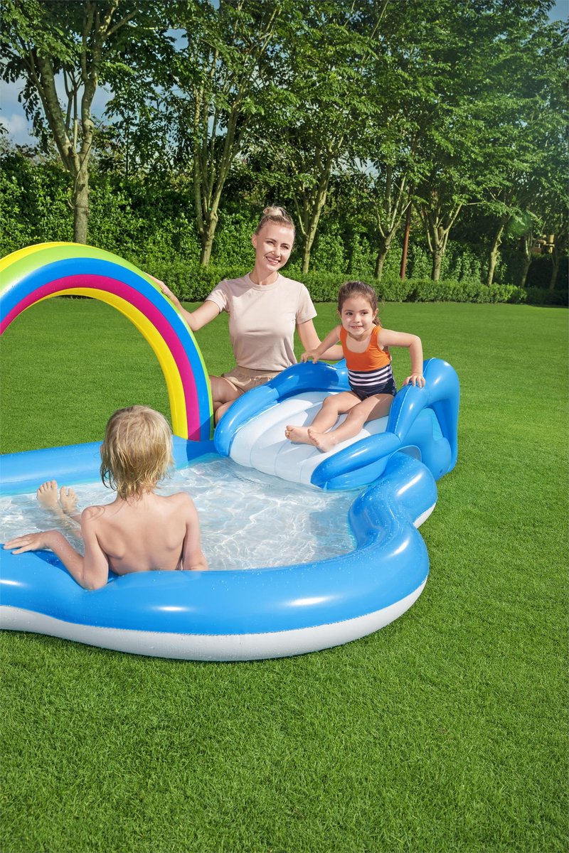 Bestway Opblaasbaar Zwembad Regenboog Speelpark vanaf +2 Jaar